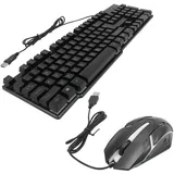 Uonlytech Gaming Tastatur Und Maus Ergonomisches Design Mit RGB-hintergrundbeleuchtung USB RGB Beleuchtete Pc Tastatur Maus Kit Für Pc Und Laptop Schwarz