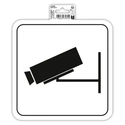 Exacompta 67032E Hinweisschild, Videoüberwachung, PVC, selbstklebend und rutschfest, 20x20 cm - Weiß