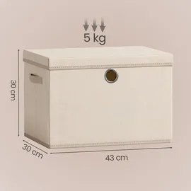 Songmics Aufbewahrungsbox 43 x 30 x 30 cm 3-tlg. beige