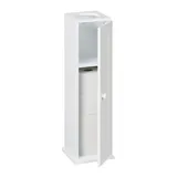 Relaxdays Toilettenschrank mit 2 Ablagen & Loch für Feuchttücher, HBT 65x19,5x19,5 cm, Tür, schmales Badregal, MDF, weiß