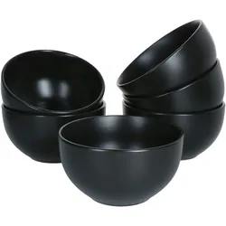 6-tlg. Set Kattegat Müslischalen 500 ml schwarz matt
