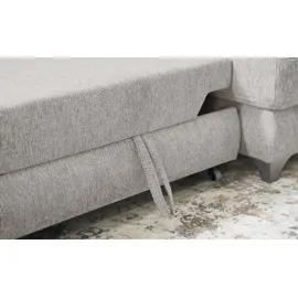 Möbel Kraft Wohnlandschaft Mikrofaser 3-Sitzer Grau
