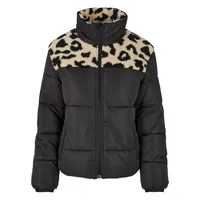 URBAN CLASSICS Aop Sherpa Mixed Steppjacke Black / Sand