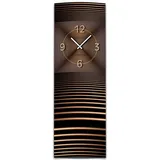 Dixtime Wanduhr XXL 3D Optik abstrakt bronze 30x90 cm hochkant leises Uhrwerk GL-007H