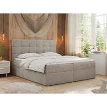 MKS Meble Boxspringbett 140 x 200 cm H3 Beige