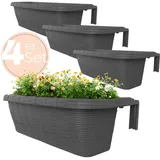 GarPet Balkonkasten 60 x 20 x 18,5 cm Anthrazit