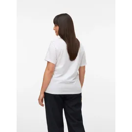 Vero Moda Curve Kurzarmshirt VERO MODA CURVE "VMPAULINA SS T-SHIRT GA JRS NOOS CUR", Damen, Gr. M, weiß (hellweiß), Jersey, Obermaterial: 100% Baumwolle, unifarben, normal, Rundhals, Shirts, Baumwolle, regular fit
