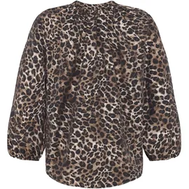 Zero Schlupfbluse mit Leoprint Beige 42