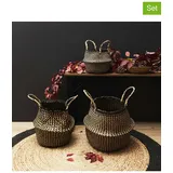 Ethnical Life 3er-Set: Aufbewahrungskörbe in Gelb