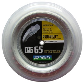 Yonex BG65 Titanium Badmintonsaite weiß 200m (Rollenware) (BG65TI)