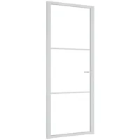 vidaXL Haustür Innentür 83x201,5 cm Weiß ESG-Glas und Aluminium (1-St) 83 cm