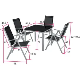 Tectake Sitzgruppe 5-tlg. silber/grau