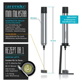 Arendo Stab Milchaufschäumer silber