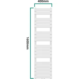 neu.haus Handtuchheizkörper Voss 1600 x 400 mm 720 W weiß Mittelventil
