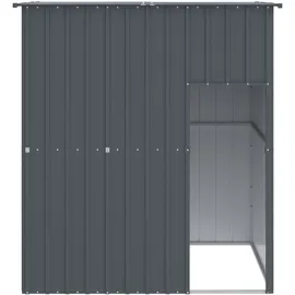 vidaXL Hundehütte mit Dach Hellgrau 165x153x181 cm Verzinkter Stahl