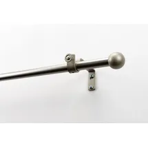 GARESA Gardinenstange GARESA "BOLTI mit offenem Träger", silber (mattchromfarben), L:140cm Ø:16mm, Metall, Gardinenstangen, Vorhanggarnitur, verlängerbar, Wandmontage, ohne Ringe