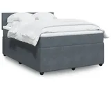 vidaXL Boxspringbett 140 x 200 cm Dunkelgrau