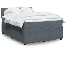vidaXL Boxspringbett 140 x 200 cm Dunkelgrau