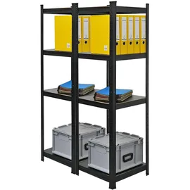 berlinlodge Ragnar Bücherregal 150 x 45 x 45 cm Schwarz