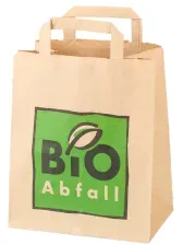 BIOMAT® Bioabfallbeutel mit Henkel aus Kraftpapier,  8 Liter PSH-8-NF , 1 Bündel = 20 Stück, 1-lagig nassfest