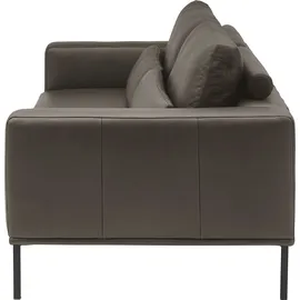 Musterring 3-Sitzer JustB!PM100, 222 cm breit, aus hochwertigem Leder, wahlweise mit Nierenkissen und mot. Sitzauszug, Metallfuß in schwarz braun
