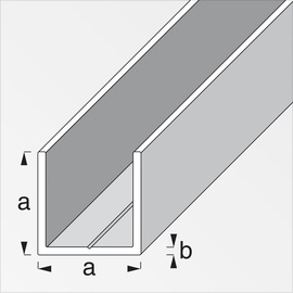 alfer Aluminium U-Profil Länge 1000mm 35x35x35x3