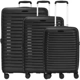 d & n d&n Travel Line 4500 4 Rollen Kofferset 3-teilig mit Dehnfalte black