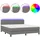 vidaXL Boxspringbett mit Matratze & LED Dunkelgrau 180x200 cm Stoff