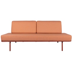 Outdoorliege Sofabed Weltevree Rahmen rot / Kissen orange, Designer Hade Steenwinkel, 61 cm. mit Kissen 78x201x88 cm