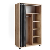 Vicco Kleiderschrank Doros 100 x 168 cm offen, mit Rollen