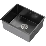ML-Design Spülbecken Edelstahl 50x40 cm Anthrazit Eckig 1 Becken mit Siphon