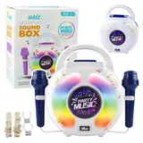 Wisam Karaoke-Set Zwei Mikrofone Bluetooth-Lautsprecher