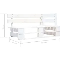 VidaXL 2-Sitzer-Palettensofa Weiß Imprägniertes Kiefernholz