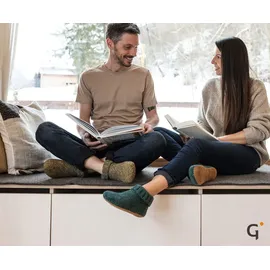 Gottstein Wollstrick-Hüttenschuhe grünmele