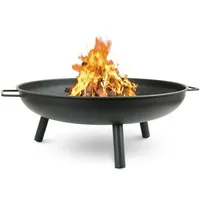 deluxe4home deluxe4home® Feuerschale Schwarz ⌀58 cm I Sichere Feuerstelle für Garten, Terrasse I Metallschale für Lagerfeuer I Feuerkorb Robust