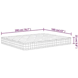 vidaXL Taschenfederkern Mittelfest 160 x 200 cm H3