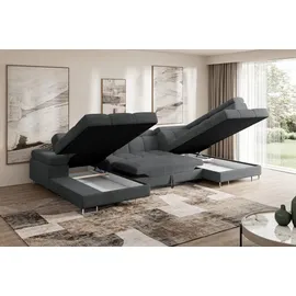 altdecor Ecksofa COMA U Cord 3-Sitzer Dunkelgrau