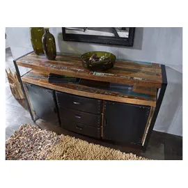 Massivmoebel24 Sideboard Altholz 150x43x90 Mehrfarbig lackiert Industrial #06