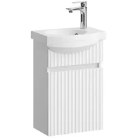 Planetmöbel Waschtischunterschrank mit Waschbecken Wega 40 cm Weiß matt