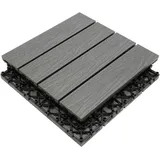 Ambia Garden Terrassenfliese, Grau, Holzwerkstoff, 30x2.1x30 cm, Global Recycled Standard (Grs), rutschfest, witterungsbeständig, lichtunempfindlich, Gartenzubehör, Terrassen- & Balkonböden, Terrassenfliesen
