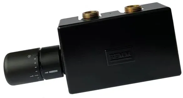 BEMM M-Ventil Purline mit Thermostat Testa, Eckform - schwarz matt