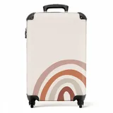 NoBoringSuitcases.com© Kinderkoffer Regenbogen - Terrakotta - Design - Minimalismus - Kinder 55x35x20cm, 4 Rollen, Kinder Koffer Klein, Trolley Handgepäck bunt 35 cm x 55 cm x 20 cm