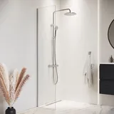 Badplaats Florida Walk-In-Dusche 40 x 200 cm Silber/Glas Duschabtrennung