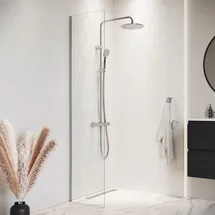 Badplaats Florida Walk-In-Dusche 40 x 200 cm Silber/Glas Duschabtrennung