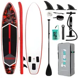 HS.SUPPLY SUP-Board Funwater SUP Board 350×84×15 cm – Aufblasbares Stand Up Paddle Set, (Set), mit Paddle, Stand Up Paddling rot