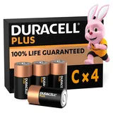 Duracell Plus C Batterien LR14, 4 Stück, Duracell Batterien C für Alltagsgeräte