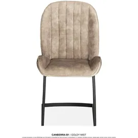 omg design Esszimmerstuhl Canberra pflegeleichter Samtvelour schwarz