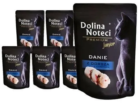 Dolina Noteci Premium Nasses Katzenfutter für Junior - Kabeljau Gericht 10x85g