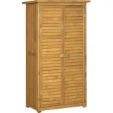 Outsunny Gartenschrank Holz Geräteschuppen Geräteschrank Werkzeugschrank Gartenhaus Holzhütte Pultdach Lamellentüren Tannenholz 87 x 46,5 x 160 cm   Aosom