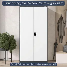Jan Nowak Mehrzweckschrank 185 x 90 x 45 cm Anthrazit/Weiß